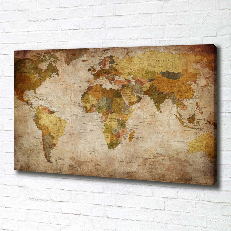 Political Map - Wrapped Canvas Print
