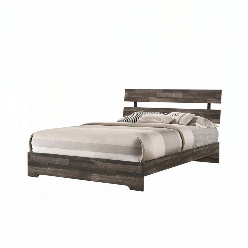 Low-profile Platform Bed, Rustic Brown, Queen