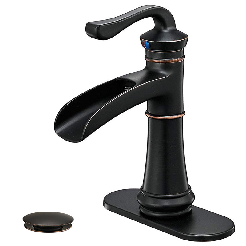 Single Hole Faucet Single-handle Bathroom Faucet with Drain Assembly, Oil Rubbed Bronze