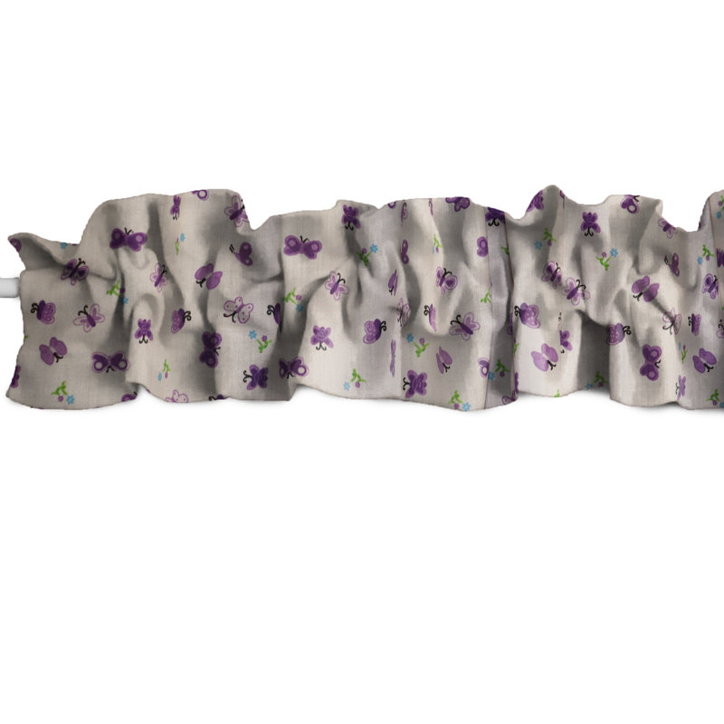 Cantonnière sur mesure en mélange de coton floral, L 72 po x L 7 po, Mauve