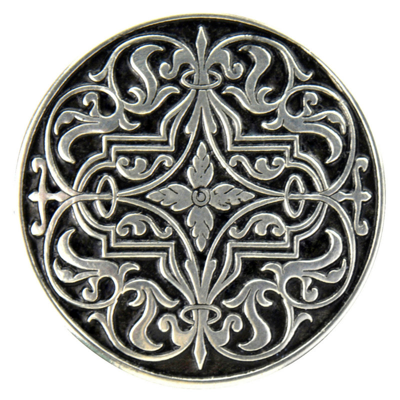 Olde World Mushroom Knob, Brilliant Pewter