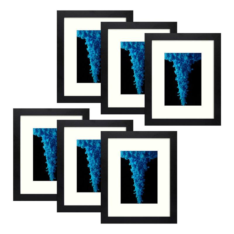 Ensemble de cadres muraux avec plexiglas Dreketi, Noir, 8 pi x 10 po emmêlé à 5 po x 7 po