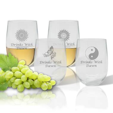 12 oz. Plastic All Purpose Wine Glass (Set of 4) Carved Solutions Customize: Yes