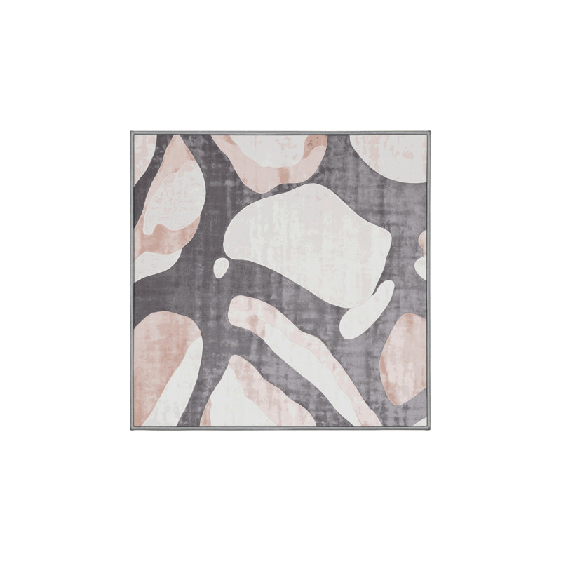 Tapis gris lavable à la machine, Carré 4 pi
