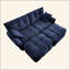 Ensemble de canapé 2 places avec 2 repose-pieds et coussins décoratifs en chenille moelleuse idéale pour un salon ou un dortoir-633004612