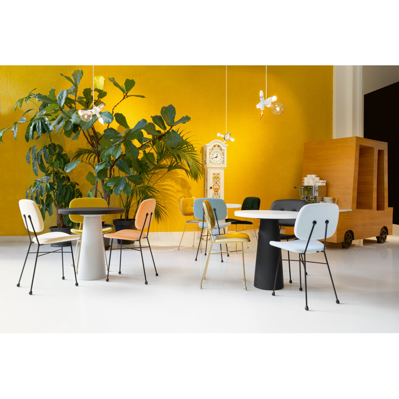 Container Round Dining Table, White, Black