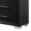 Commode haute 5 tiroirs Ashen, noire, métal chromé