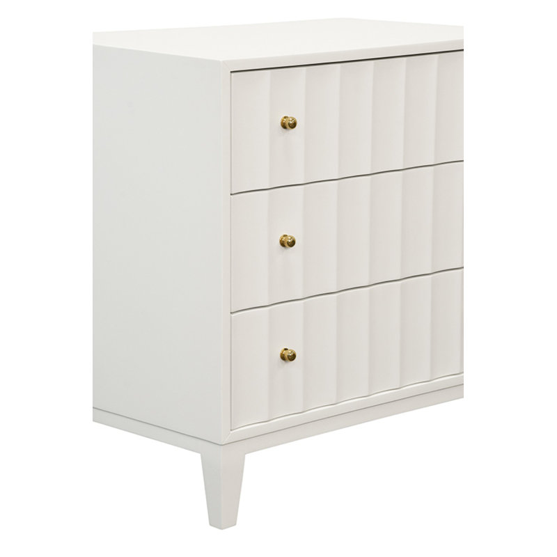 Carmack 3 - Drawer Nightstand, White