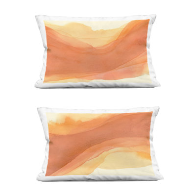 Stupell Industries Curving Orange Waves Design by Grace Popp Throw Pillow (Set of 2)