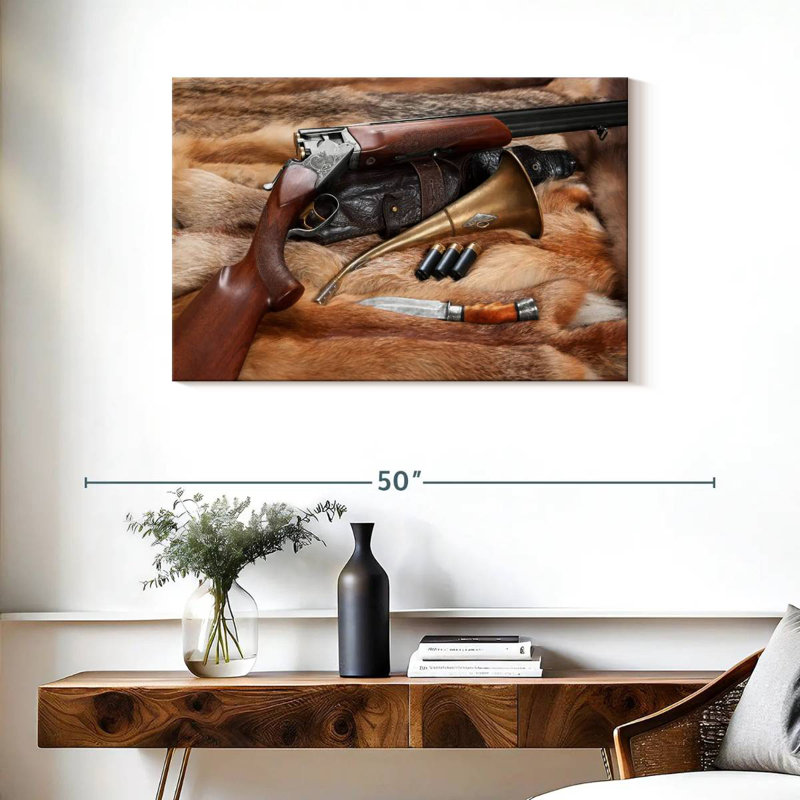 Senne, objets de chasse, H 24 po x l 36 po
