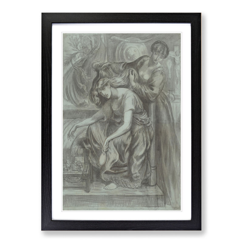 Desdemonas Death Song by Dante Gabriel Rossetti - Picture Frame Painting, Black, 90cm H x 65cm W x 2cm D