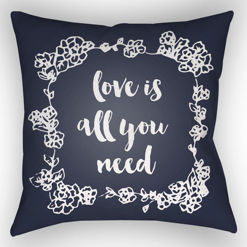  Indoor/Outdoor Throw Pillow, 18" H x 18" W x 4" D, Black