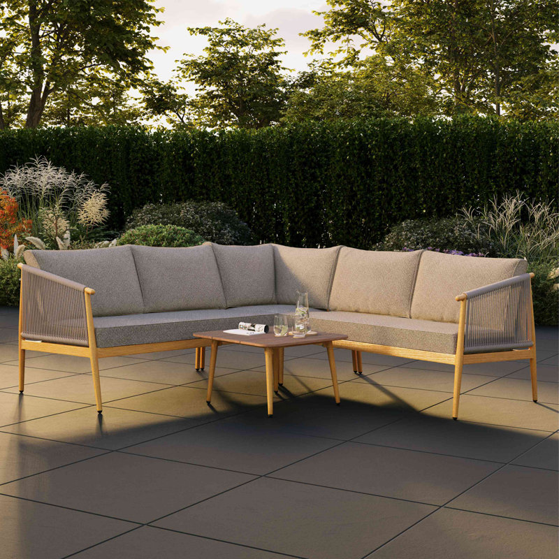 206cm Wide L-Shaped Patio Sectional with Cushions