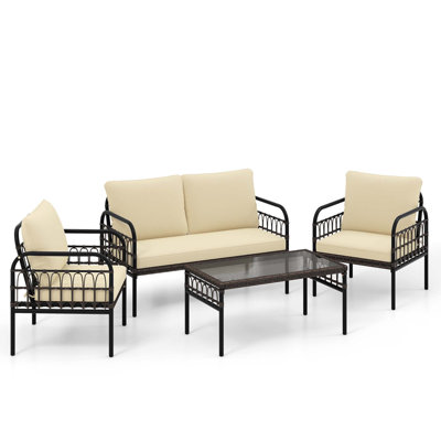 Ocanas 4 - Person Outdoor Seating Group with Cushions by Winston Porter