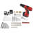 Stalwart 89-Piece 18V Cordless Drill Set with Rechargeable Battery and Charger, Red