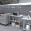 Table en acier inoxydable avec dosseret et roulettes AmGood. NSF.-90296353