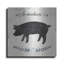 August Grove® «Le Cochon Silhouette Sq Words» par Courtney Prahl, art mural en métal-1148649709