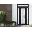 Façade extérieure en verre givré pré-suspendu Fibre de verre givré / Manux 8102 noir mat / 2 portes extérieures latérales et de bureau / portes d'entrée commerciale et résidentielle Garage-l16 + 30 + 16 po x H80 + 14 po - Ouverture à droite-98195953-98195952-98195950