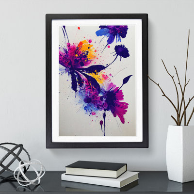 Paint Splat Flower No.2 Abstract - Single Picture Frame Print