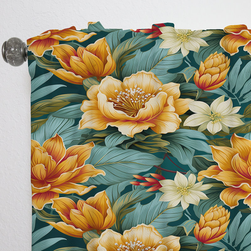 Pineapple Serenity - motif tropical II - rideau à motif floral - obscurcissement de la pièce en velours - 1 panneau