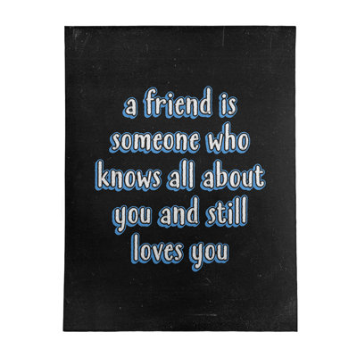 Tapis en chenille de polyester style citations Love & Friendship Quotes
