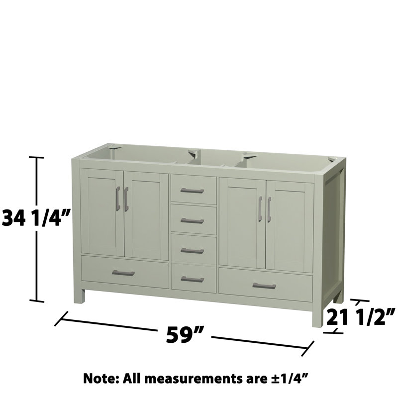 Sheffield 59" Double Bathroom Vanity Base Only, Light Green