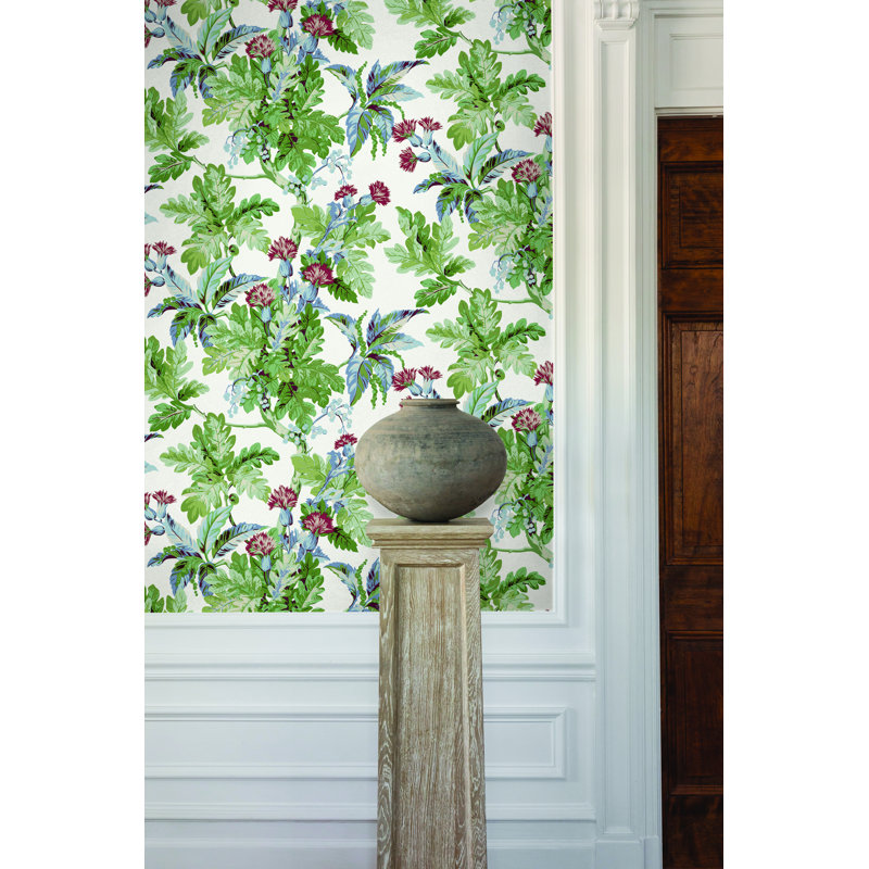 Briarwood Floral Matte Wallpaper Double Roll, White