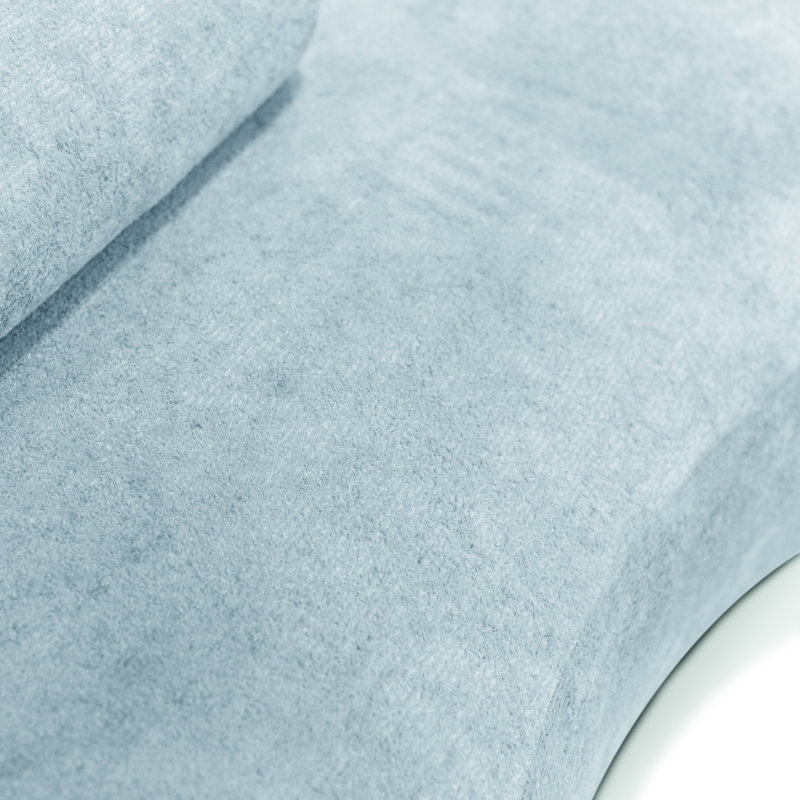 Canapé en chenille à profil bas de 85 pouces avec coussins Millie, Bleu poudre