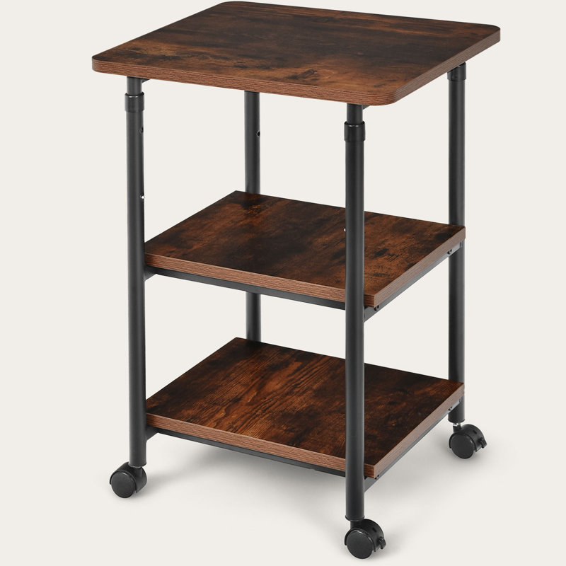 30'' H x 19'' W Utility Cart with Wheels, Brown