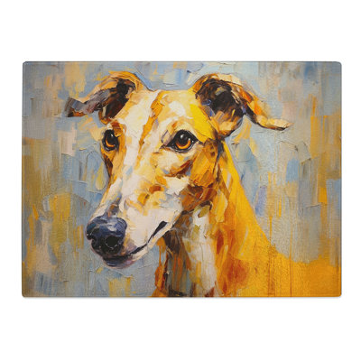 Greyhound Palette Knife  Glass Chopping Board
