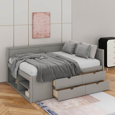 Full Size Daybed With Drawers And Shelves