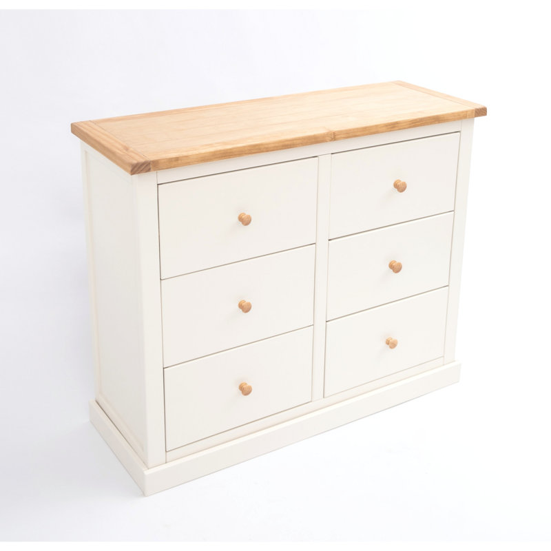 Levasy 110cm W 6 - Drawer Chest of Drawers, Off White
