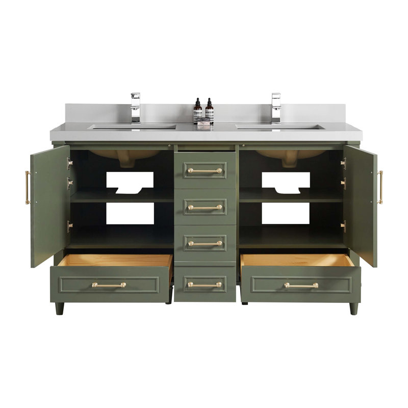 Ensemble de meuble-lavabo double 60 po Flavell, Carrara