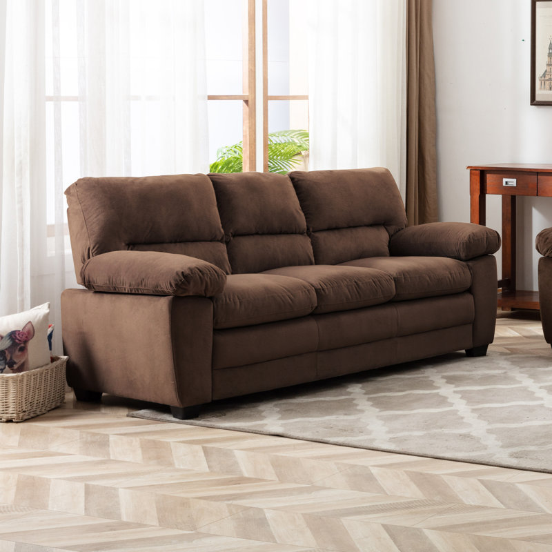 Abrem Velvet Sofa, Brown