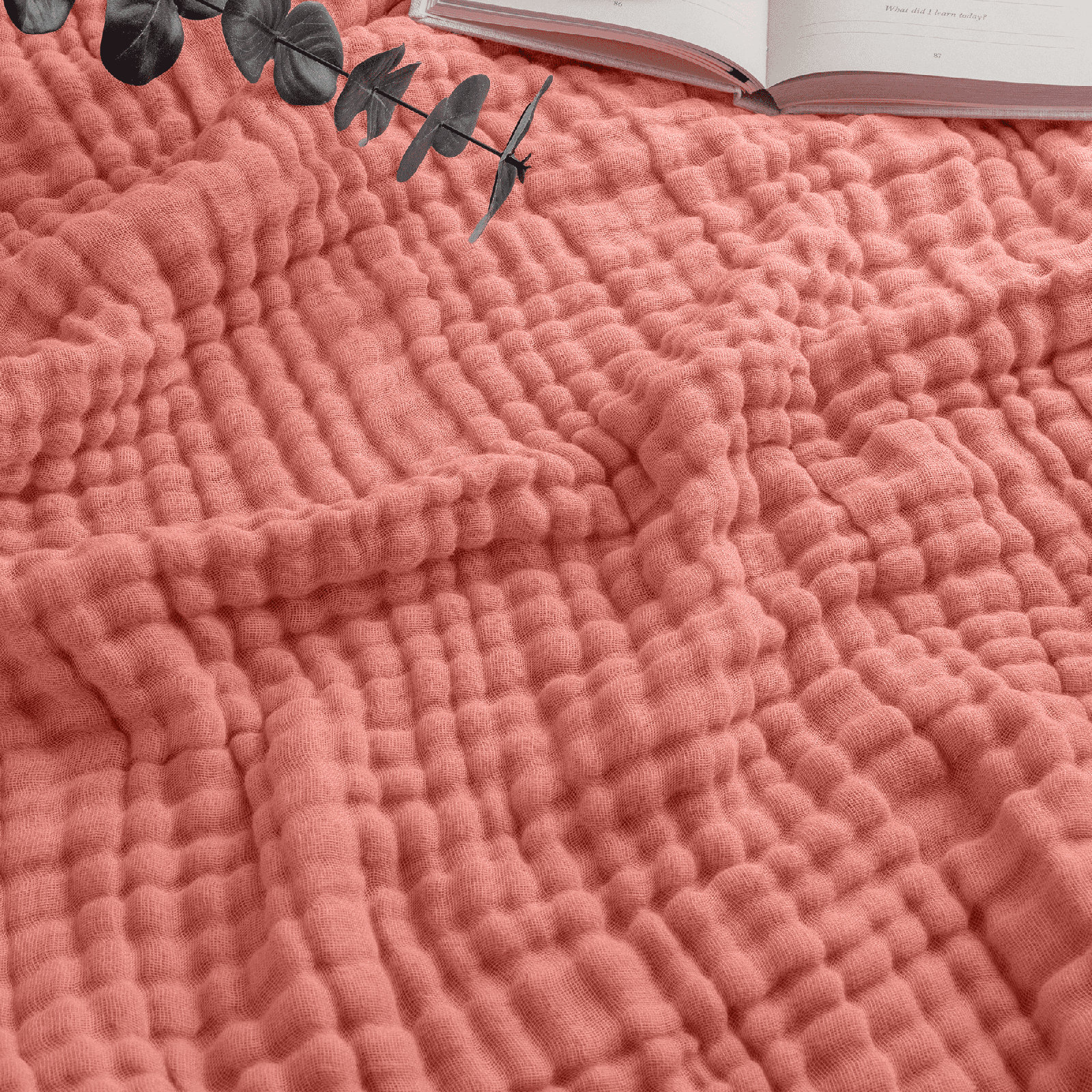 Karlina Muslin Blanket, Twin, Red