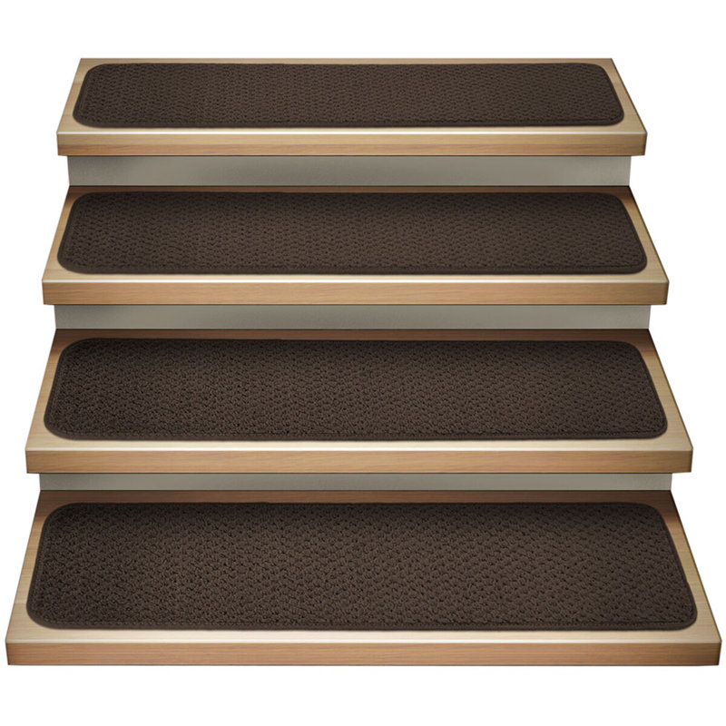 Tapis d'escalier brun, Tapis de couloir 0 pi 8 po x 1 pi 11,5 po, Brun