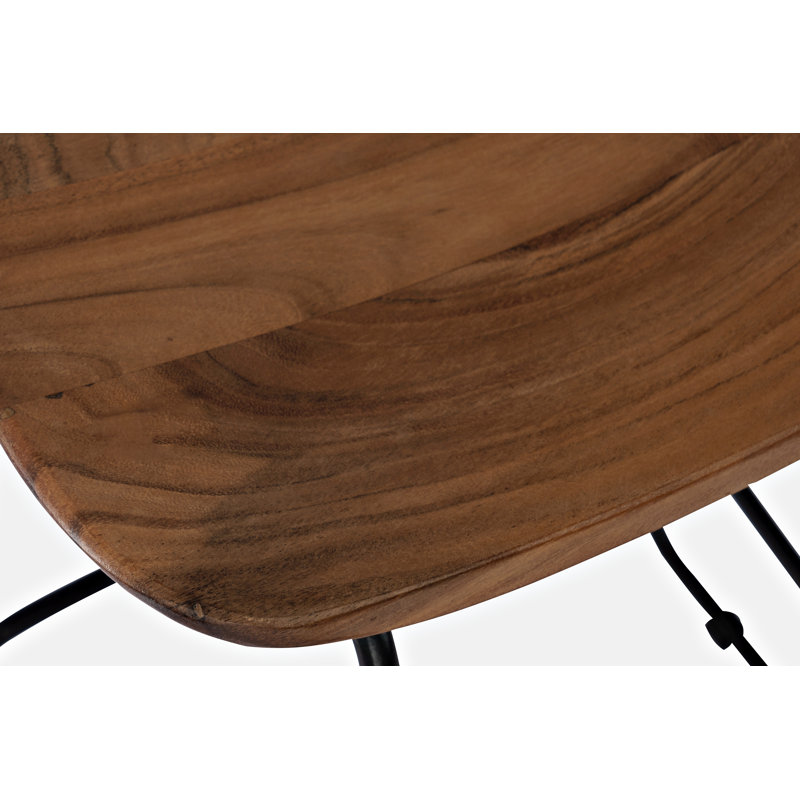 Tabouret de comptoir 24 po en bois massif Gordonsville, Châtaigne