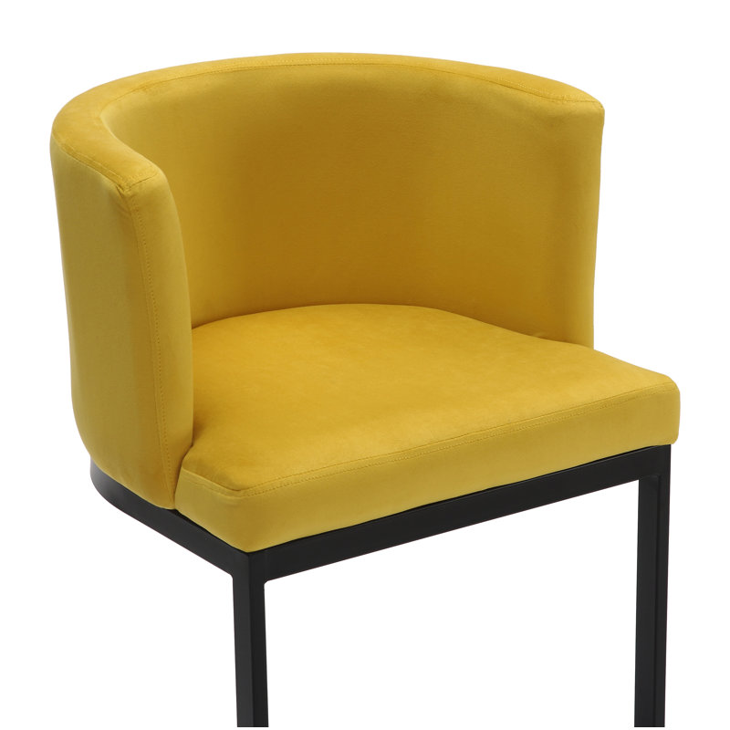 Adelaid Upholstered Counter Stool with Metal Frame, Mustard