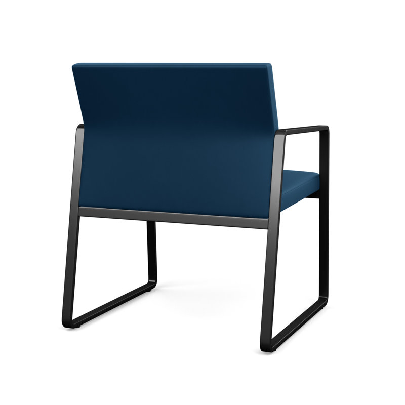 Chaise d'invité surdimensionnée Gansett, Noir, Vinyle bleu Patriot Plus Imperial