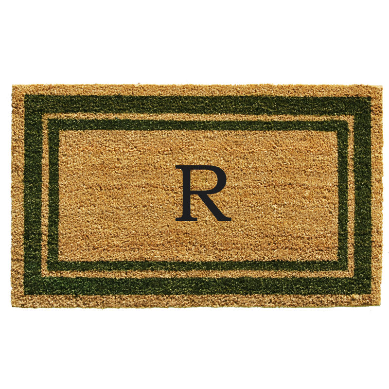 Tapis d'entrée antidérapant Stortz, Vert sauge / brun, R, Rectangle 2 pi x 3 pi
