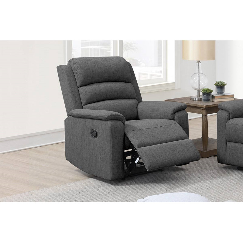 Fauteuil inclinable Samulicci, Tissu toile de jute gris foncé