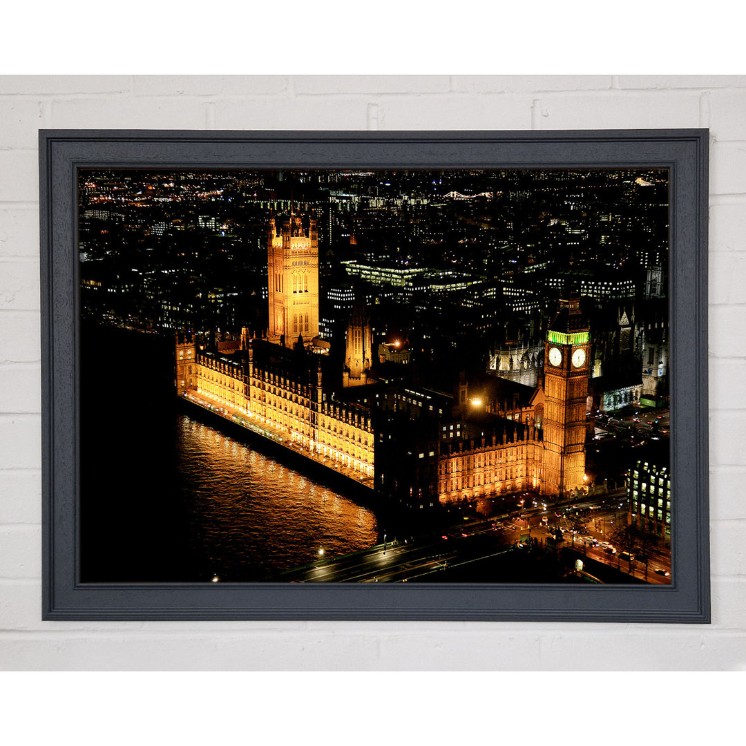 Gerahmtes Leinwandbild London Houses of Parliament Ariel View