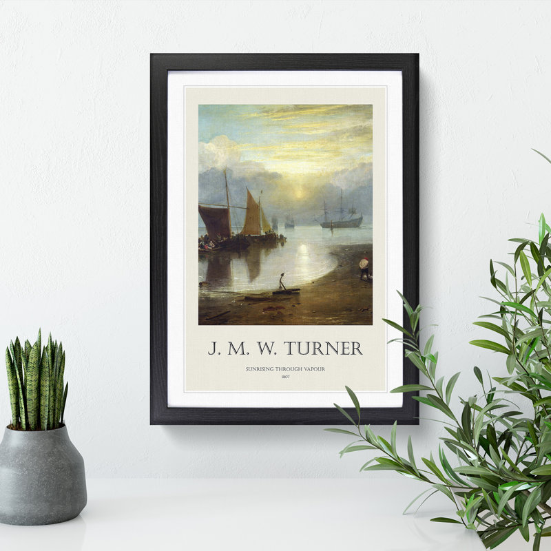 Sun Rising Through Vapour by Joseph-Mallord William Turner - Single Picture Frame Print, Black Framed