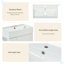 Armoire de rangement Adysan, lavabo simple en céramique, rangement à gauche