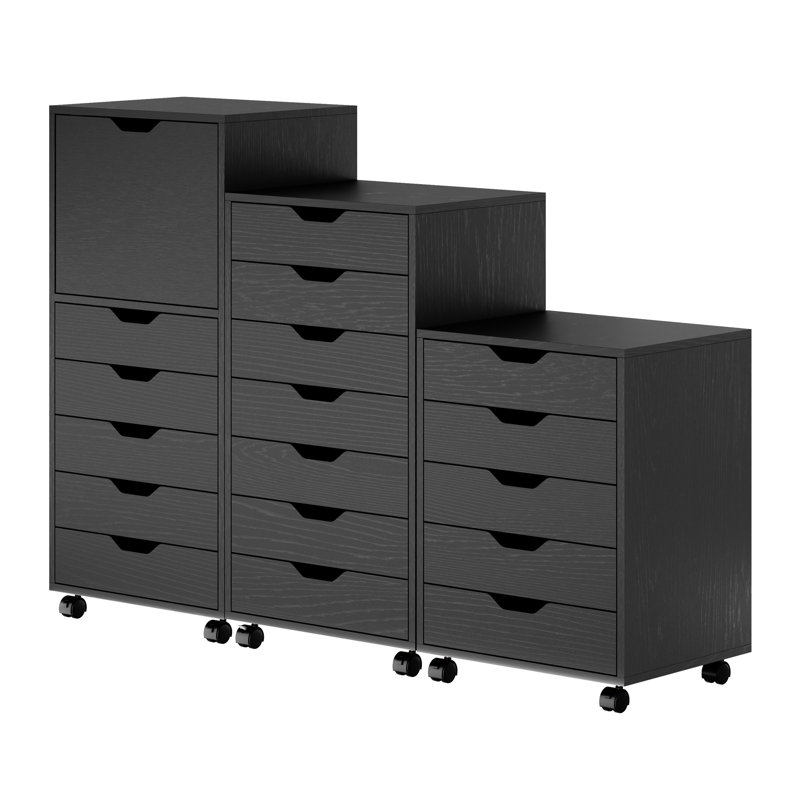19.21'' Wide 5 -Drawer Mobile File Cabinet