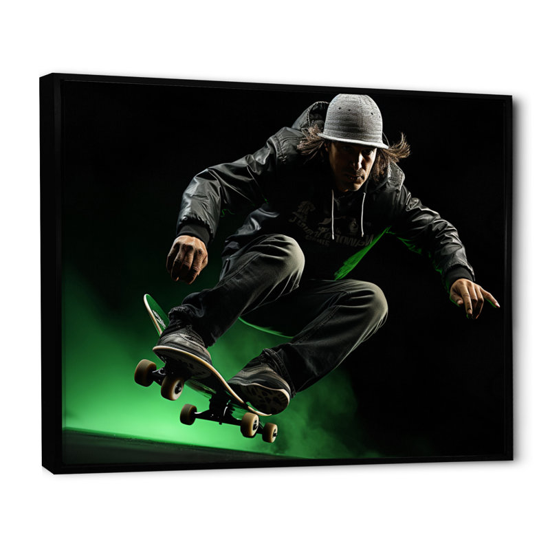 Skateboard Chronicles III - Imprimé, H 30 po x l 40 po x P 1,5 po, Cadre flottant noir