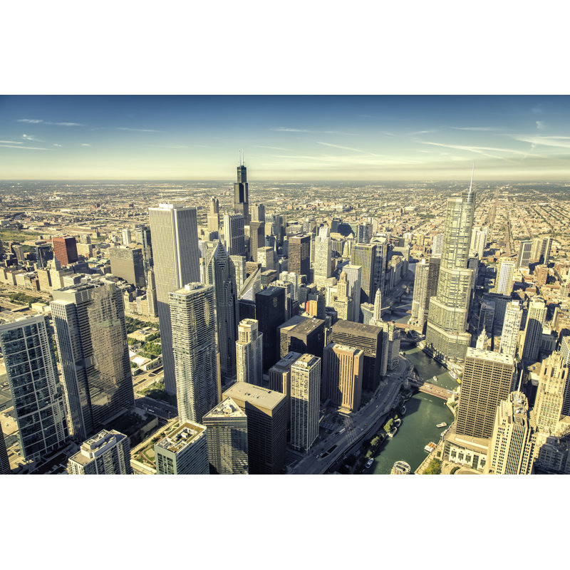 Stockell Chicago Skyline Panorama - Wrapped Canvas Print, 30cm H x 46cm W x 3.8cm D