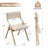 Elegantly Designed Foldable Chair With Solid Wood Frame And Button-Tufted Upholstered Backrest And Seat-487329466