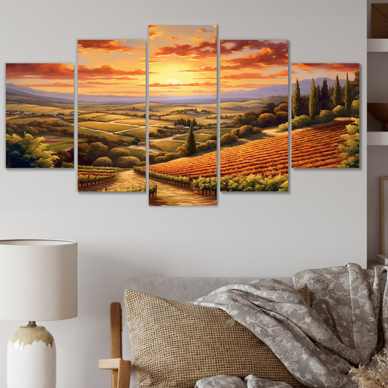 Dazey - campagne imprimée sur toile - 5 panneaux