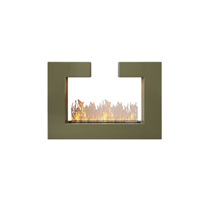 59.06"Green Modern Simulated Flame Electric Fireplace Humidifier